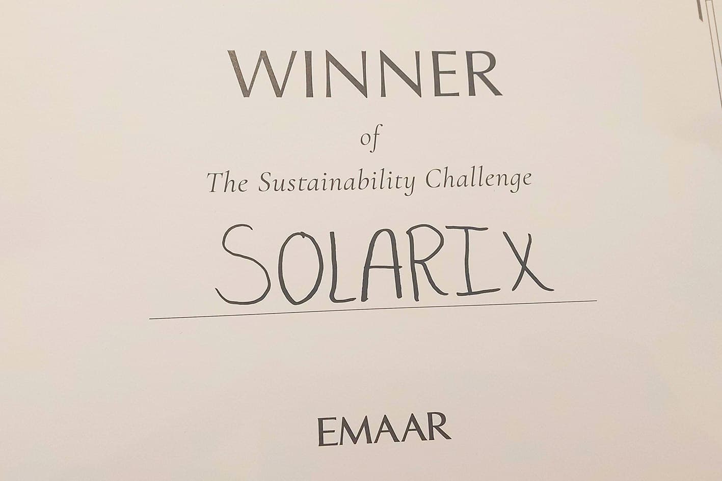 Solarix wint Emaar innovation Challenge | Solar design zonnepanelen | Nieuwsbericht | Solarix